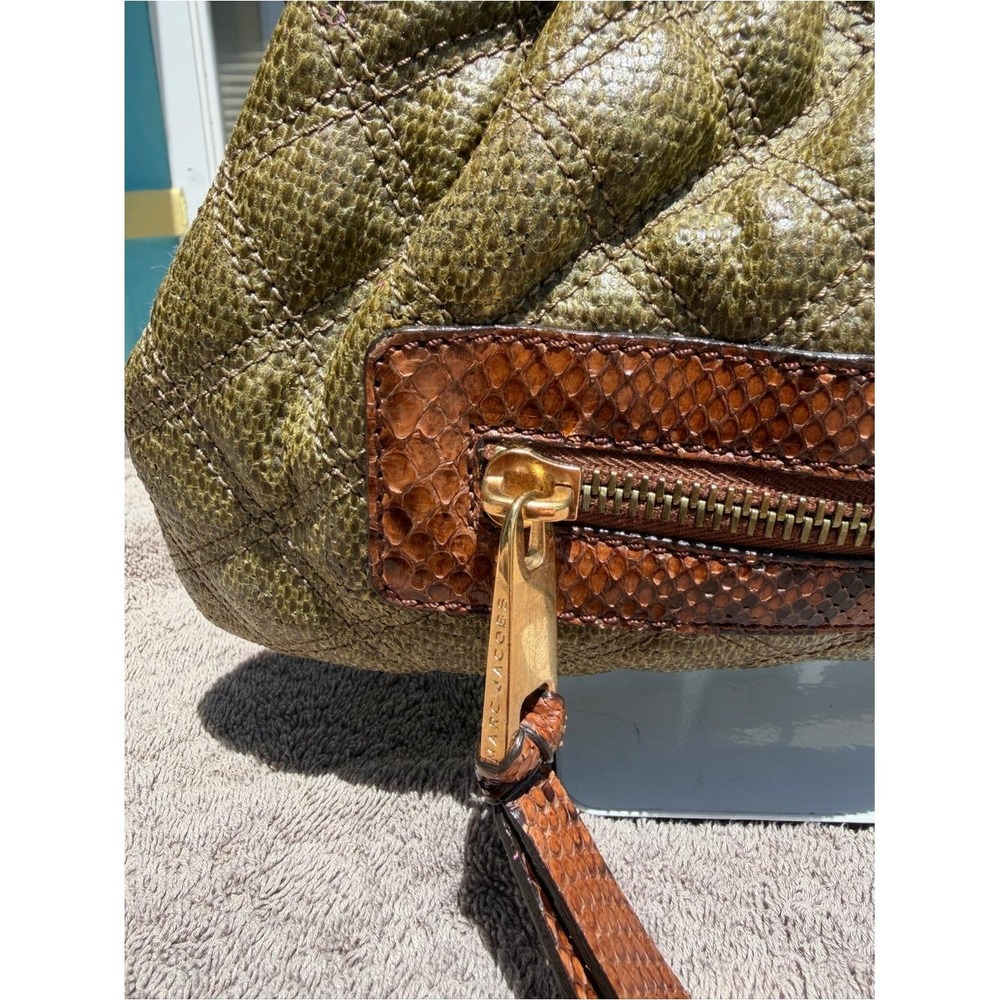 Marc Jacobs Vintage Moss Green Quilted Leather Python Little Stam Bag - Picture 5 of 17